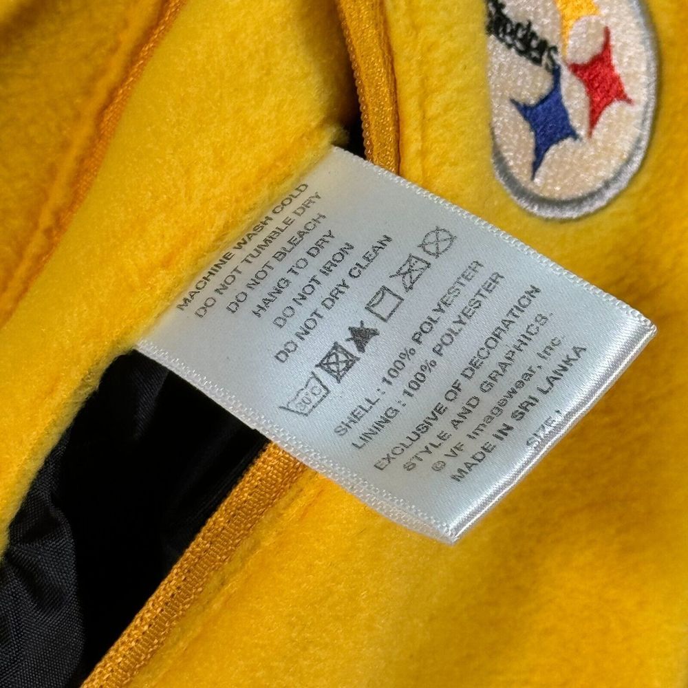 Pittsburgh Steelers Reversible Jacket‎ Mens Large Black Yellow NFL Team Apparel - Picture 13 of 15
